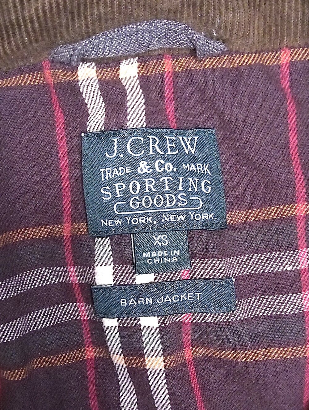 J. CREW Vintage Barn Jacket | Tan w/Brown Trim Plaid Lining Men's XS /Unisex S/M - Picture 10 of 15